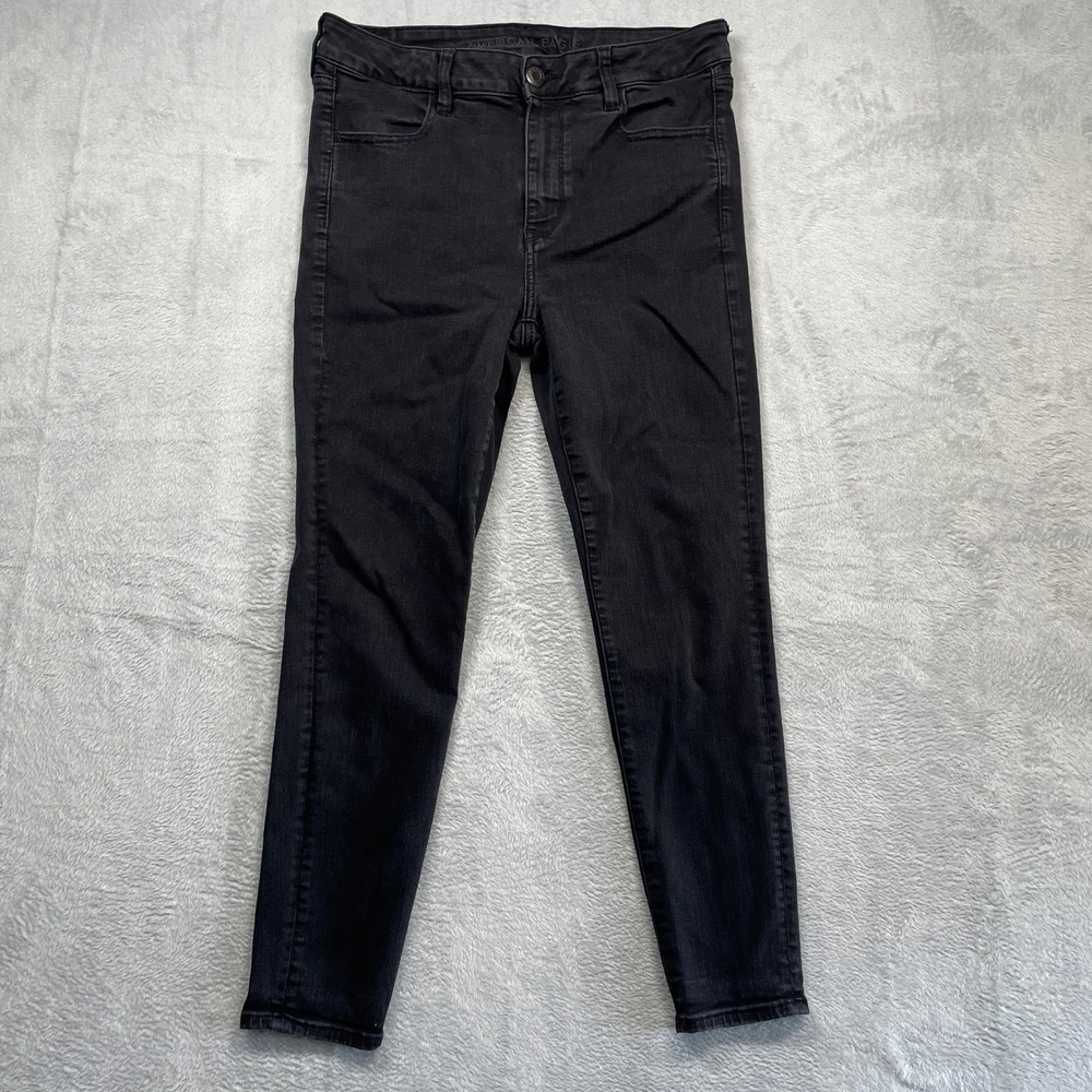 American Eagle Hi-Rise Jegging Women‎ 12 Short Black Ne(x)t Level Stretch Jeans